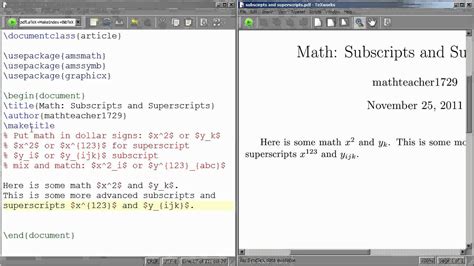 superscripts in latex